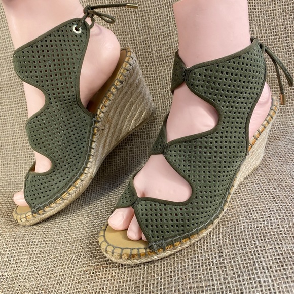 Franco Sarto Shoes - 🛑SOLD🛑Espadrilles Franco Sarto sandals wedges olive ankle strap women’s sz 8 M